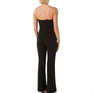 Ramy Brook- Black Diamond Strap Stretch Flare Jumpsuit